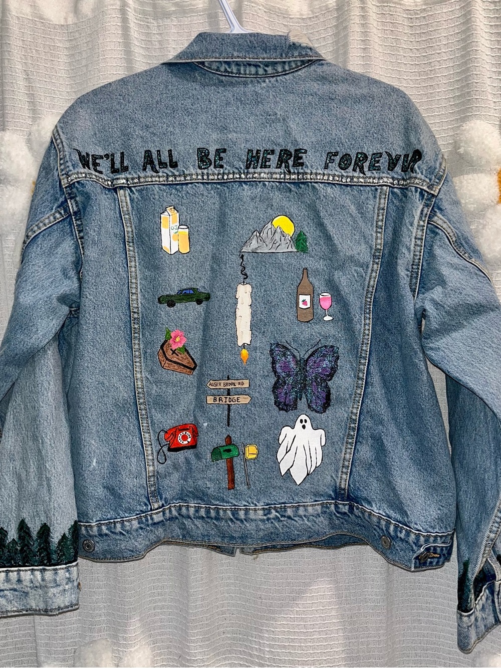 Hand-Painted Denim Jacket - Noah Kahan Theme